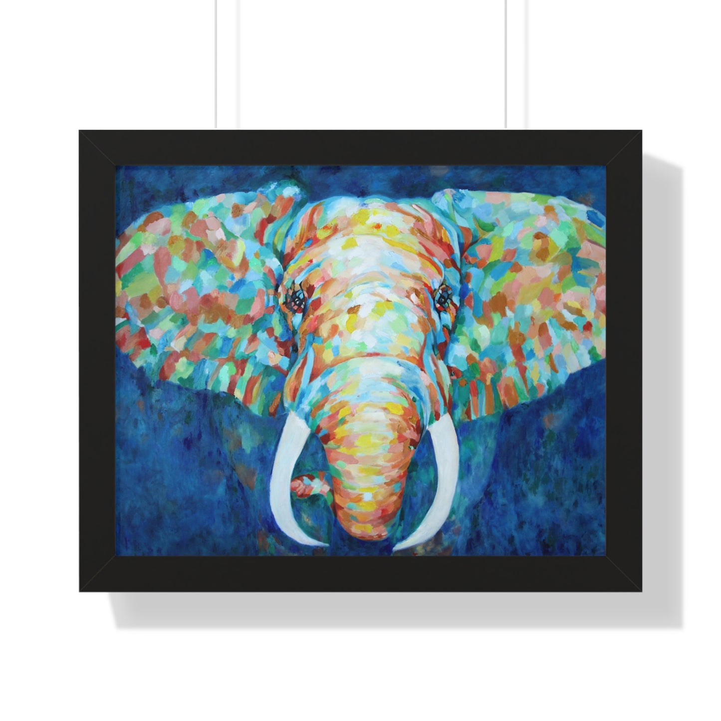 Colorful Elephant - Framed Horizontal Poster black frame