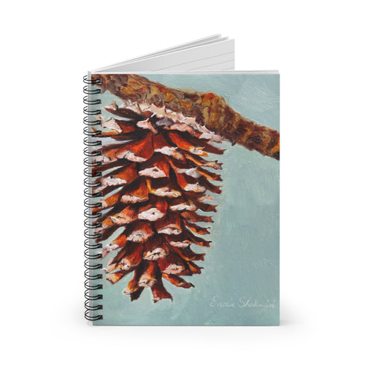 Pinecone Art Spiral Notebook — Nature-Inspired Ruled Journal