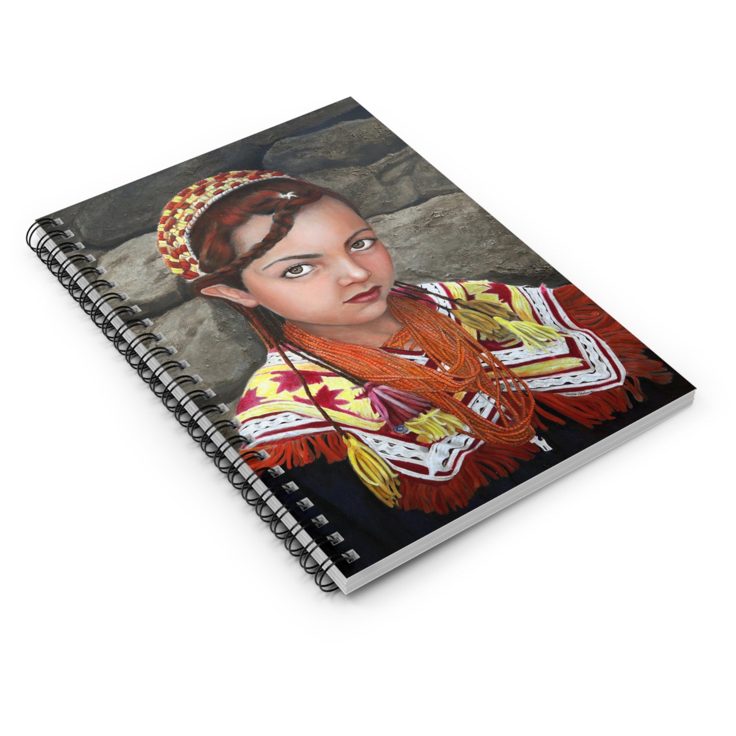 Spiral Notebook — Young Girl in Traditional Costume Art Cover (Ruled)