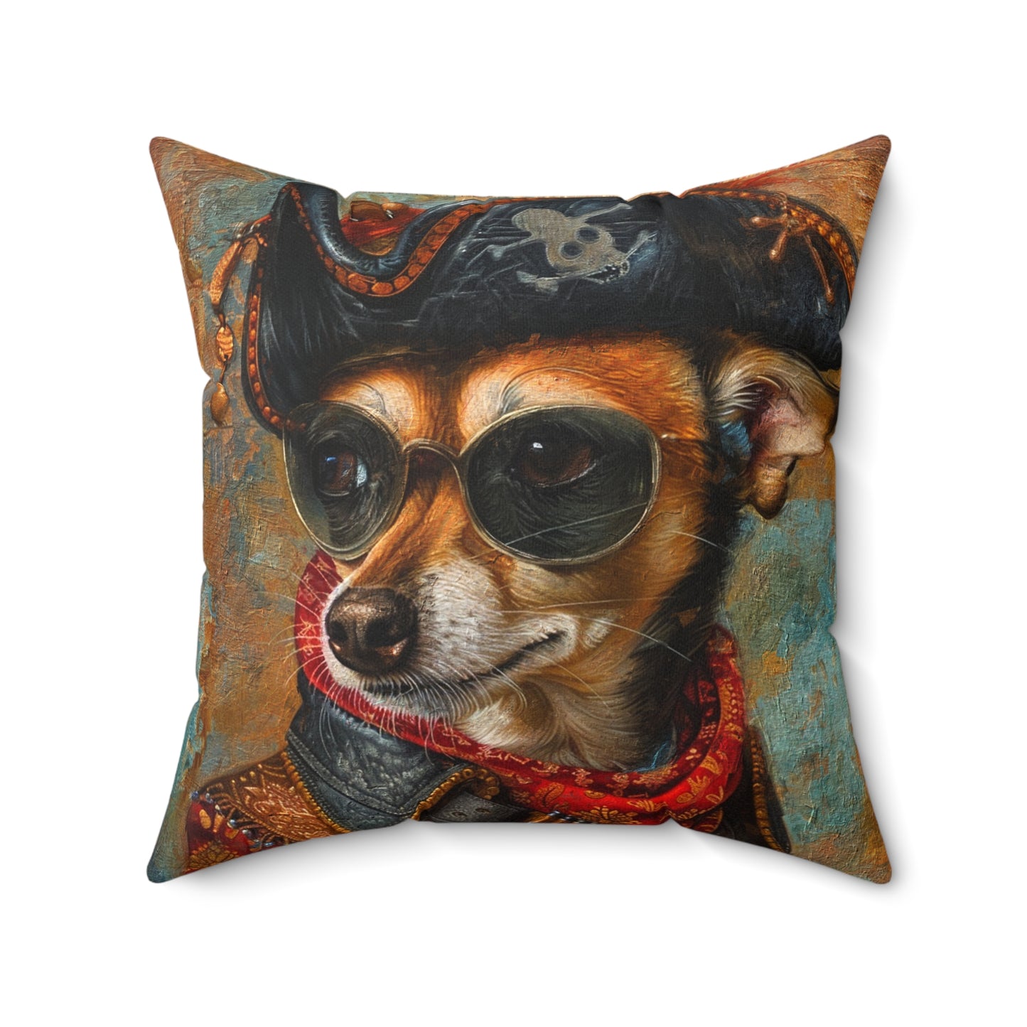 Spun Polyester Square Pillow - Rat Cha Buccaneer