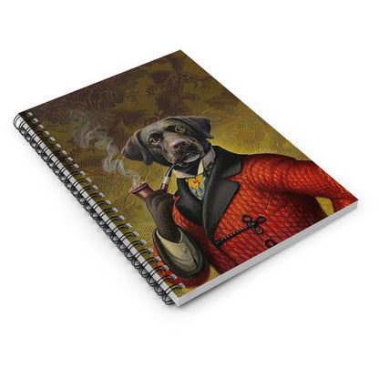 Gentleman Dog Spiral Notebook — Vintage Smoking Dog Art, Ruled Journal for Writers & Pet Lovers