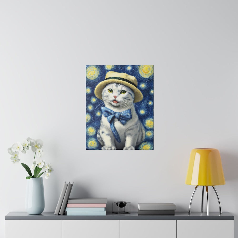 Starry Eyed Cat - Matte Canvas, Stretched, 0.75"