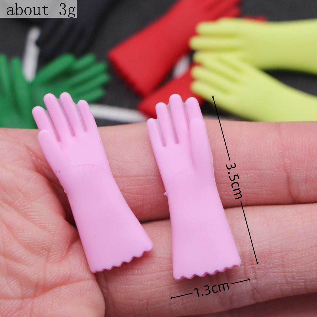 1:12 Scale Miniature Dollhouse Cleaning Gloves | Dollhouse Kitchen Accessories -gloves size