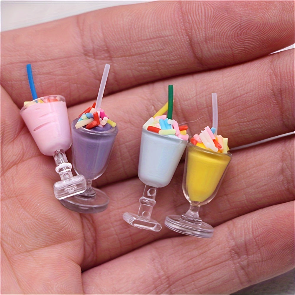 Miniature Ice Cream Set For Dollhouses - 1:12 Scale 4-Piece Miniature Food