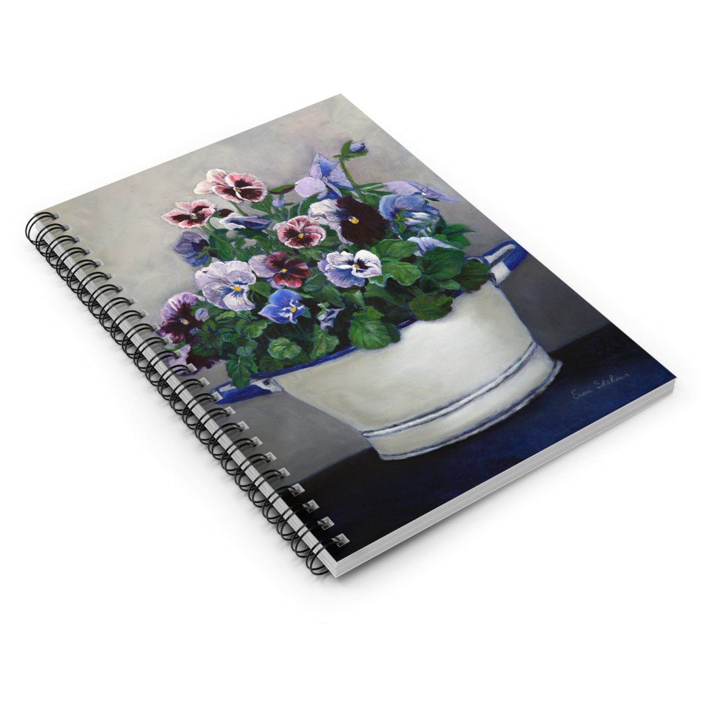 Pansy Bouquet Spiral Notebook — Floral Ruled Journal for Gardeners & Gift Giving
