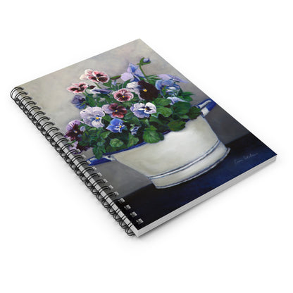 Pansy Bouquet Spiral Notebook — Floral Ruled Journal for Gardeners & Gift Giving