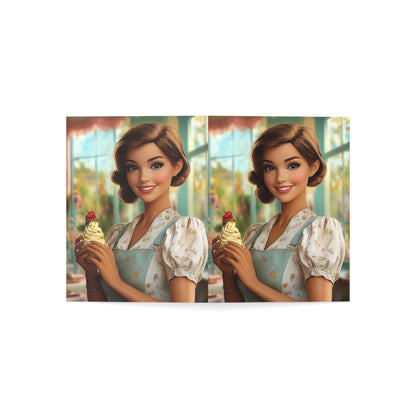 Ice Cream Parlor Gal - Greeting Cards (1, 10, 30, and 50pcs)