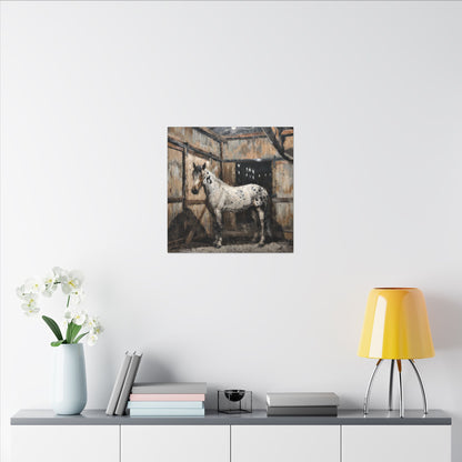 Appaloosa Horse Canvas Art - Rustic Stable Wall Décor (Matte Stretched Canvas Print)