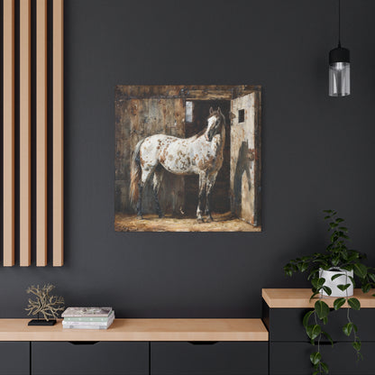 Appaloosa Horse Canvas Wall Art — Rustic Equestrian Stretched Matte Print