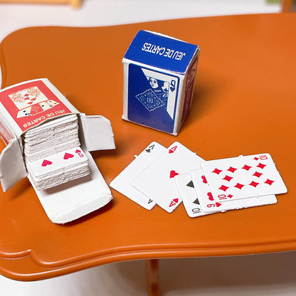 Mini Miniature Food Playing Poker Cards on table