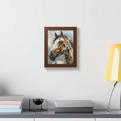 Appaloosa Horse Framed Poster - Rustic Equestrian Wall Art