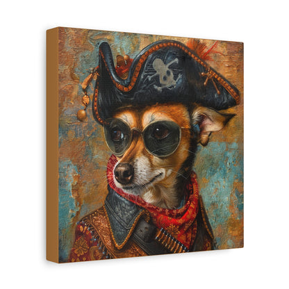 Pirate Dog Matte Canvas Wall Art — Stretched 1.25"