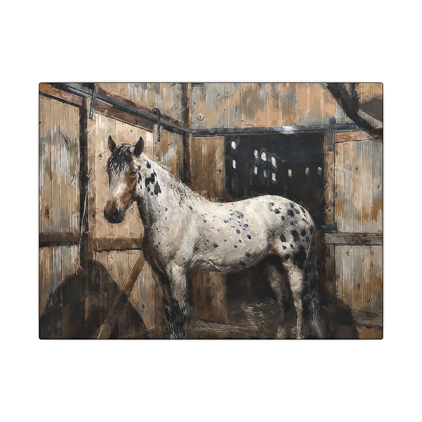 Appaloosa Horse Canvas Art - Rustic Stable Wall Décor (Matte Stretched Canvas Print)