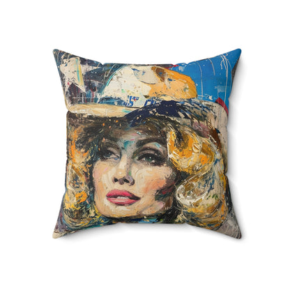 Spun Polyester Square Pillow - Country Queen 16x16 back