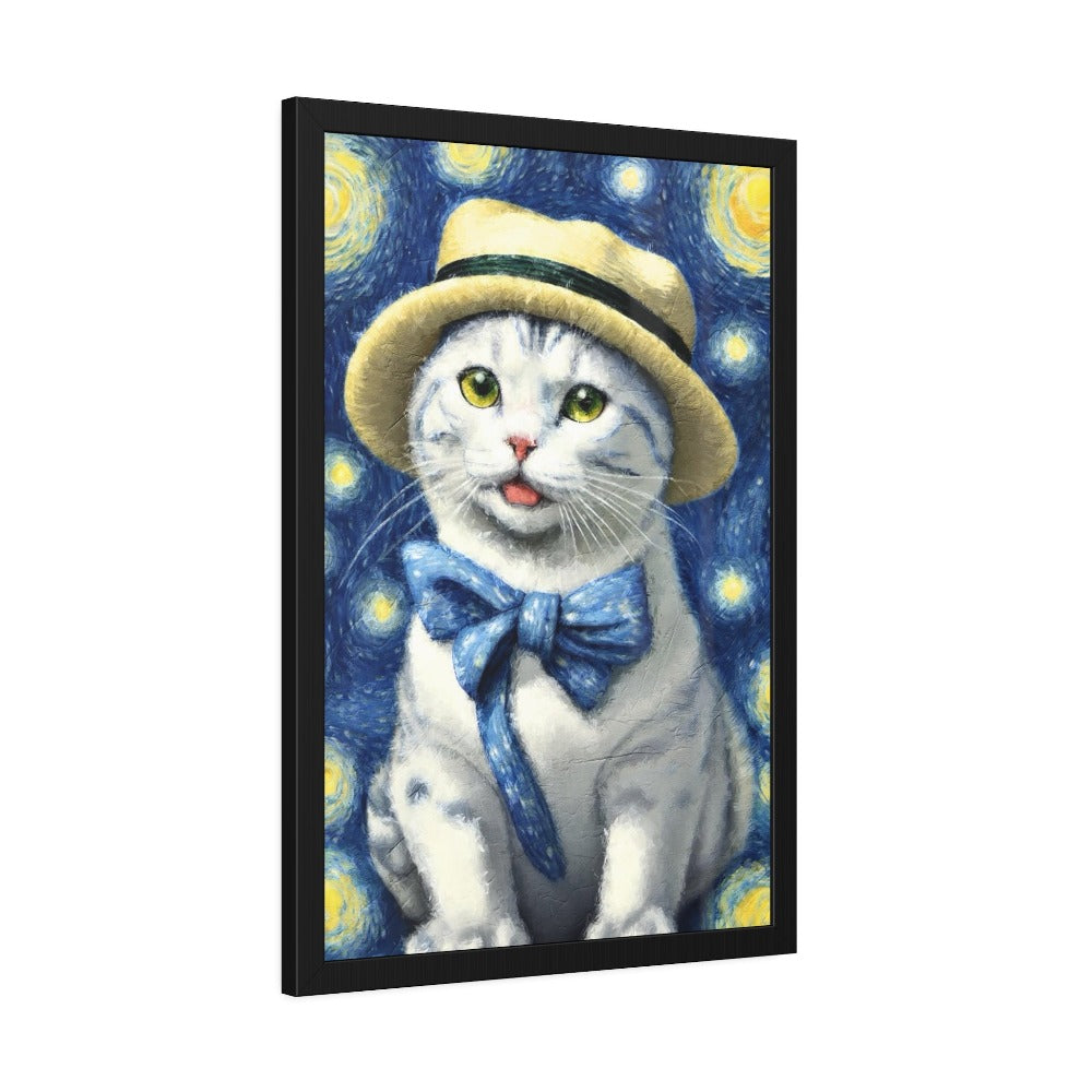 Starry Eye Cat Poster - Framed Paper Posters 