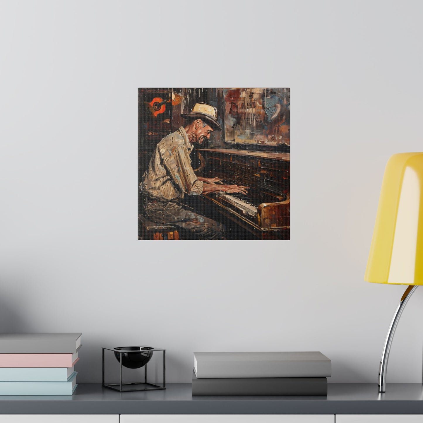 Matte Canvas, Stretched, 0.75" - Honky Tonk Piano Player