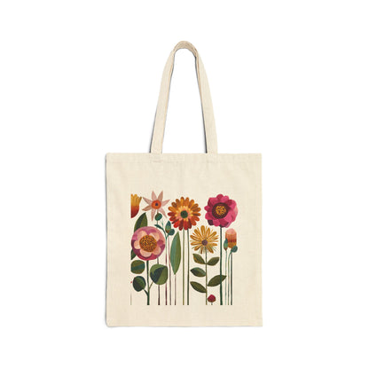 Floral Print Cotton Canvas Tote Bag for Eco-Friendly Lifestyle, Reusable Shopping Bag, Cute Art Gift, Summer Outing Accessory, Nature [...]
