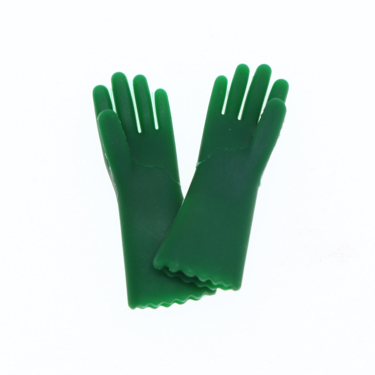 1:12 Scale Miniature Dollhouse Cleaning Gloves | Dollhouse Kitchen Accessories - green gloves