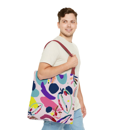 Colorful Circles Canvas Tote Bag - Heavy Duty Fine Art Shoulder Bag