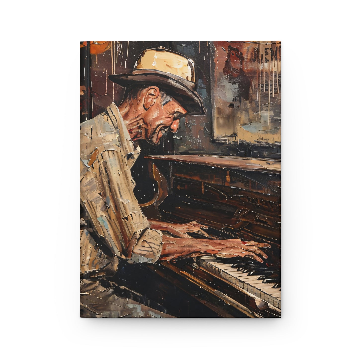 Hardcover Journal Matte - Honky Tonk Piano Player