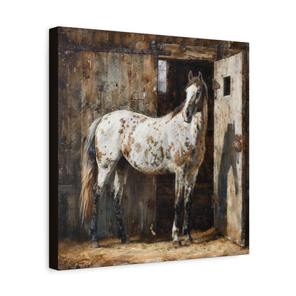 Appaloosa Horse Canvas Wall Art — Rustic Equestrian Stretched Matte Print