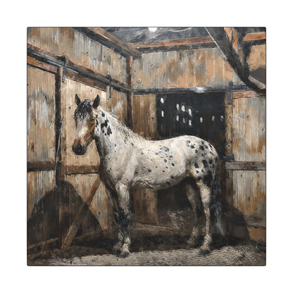 Appaloosa Horse Canvas Art - Rustic Stable Wall Décor (Matte Stretched Canvas Print)