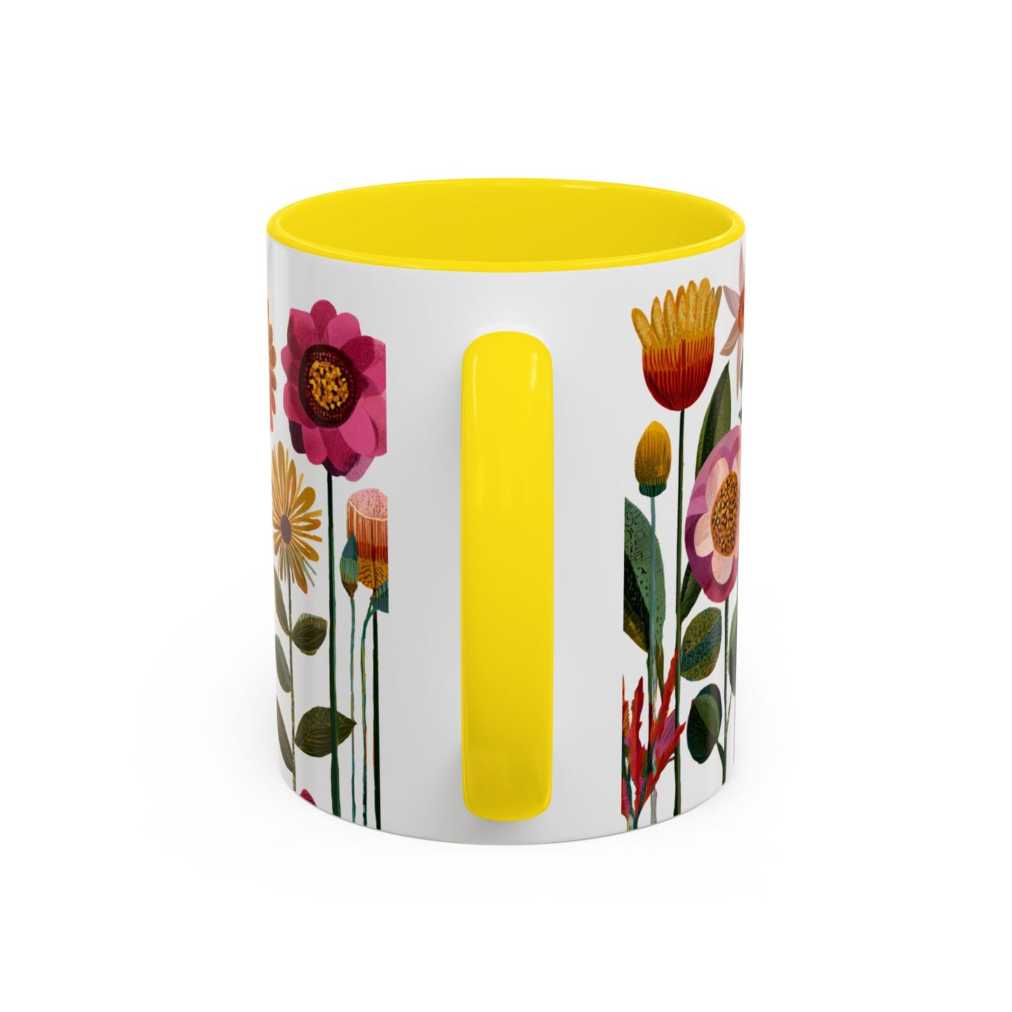 Floral Accent Coffee Mug - Vibrant Flower Design, Perfect for Home or Office, Great Gift for Garden Lovers, Spring Decor, Unique Floral Mug