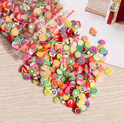 1000pcs Tiny Polymer Clay Fruit Slices for Diorama Styling