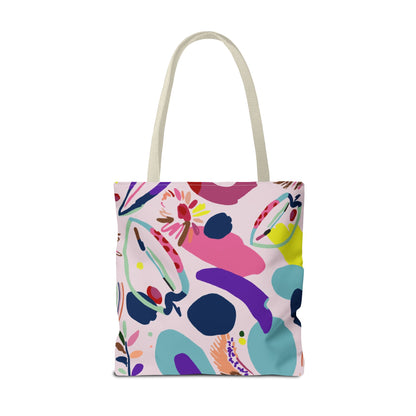 Colorful Circles Canvas Tote Bag - Heavy Duty Fine Art Shoulder Bag
