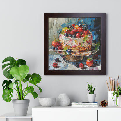 Framed Vertical Poster - Luscious Dessert