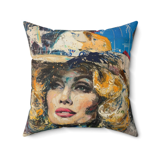 Spun Polyester Square Pillow - Country Queen 14x14 front