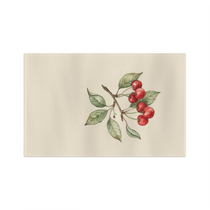 Cherry Branch Microfiber Tea Towel — Vintage Botanical Kitchen Towel