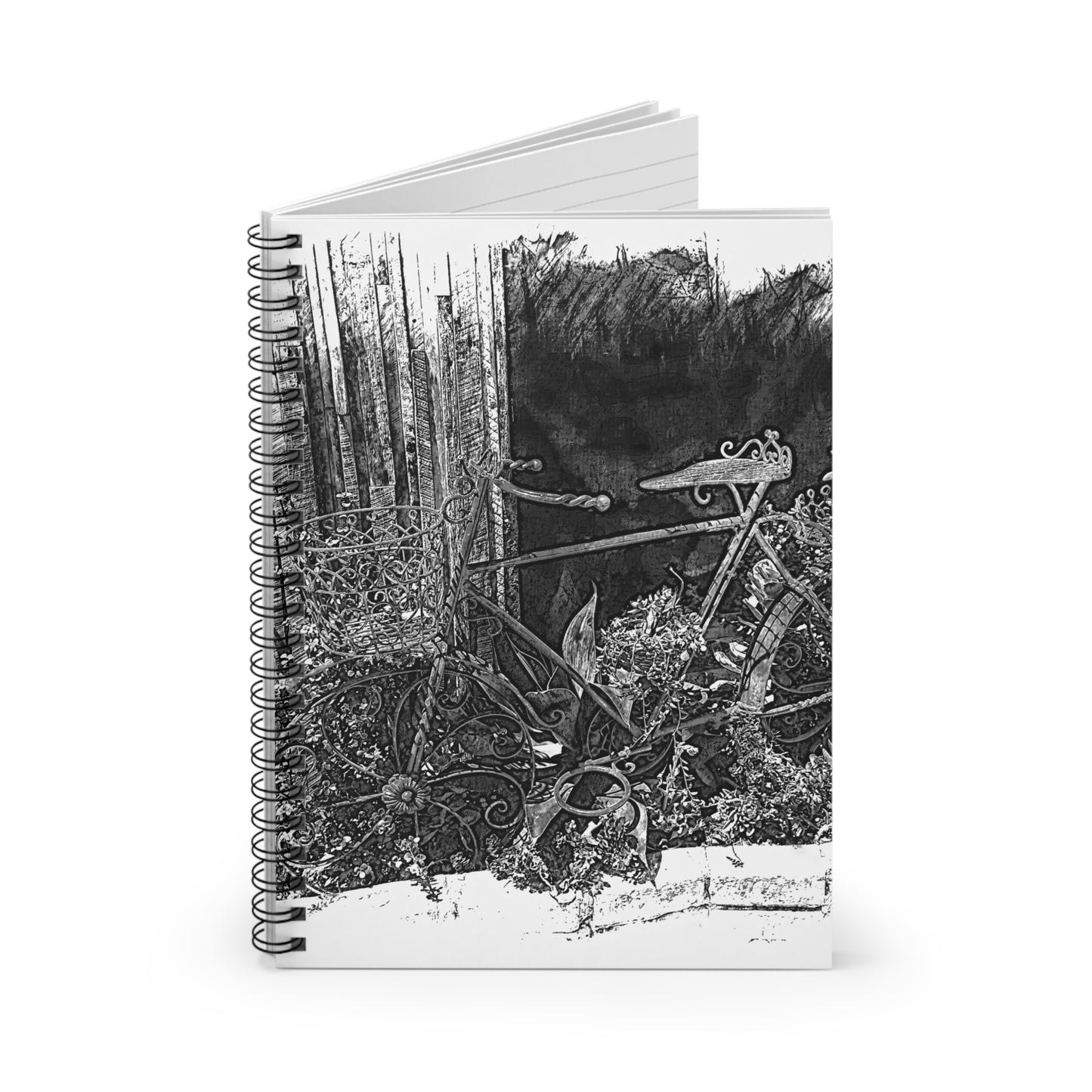 Vintage Bicycle Sketch Notebook – Ruled Spiral Notebook for Journaling & Notes