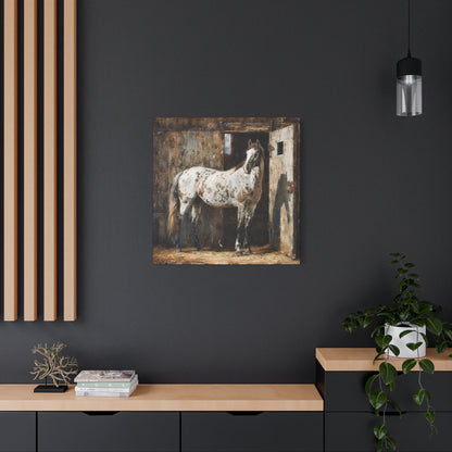 Appaloosa Horse Canvas Wall Art — Rustic Equestrian Stretched Matte Print