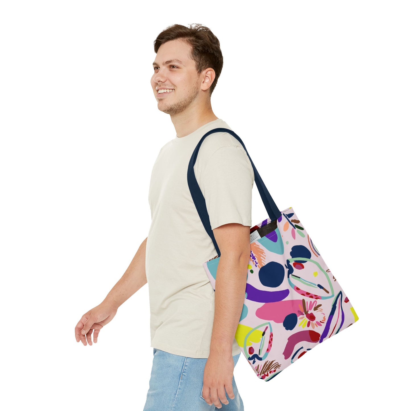 Colorful Circles Canvas Tote Bag - Heavy Duty Fine Art Shoulder Bag