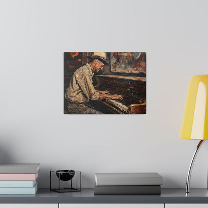 Matte Canvas, Stretched, 0.75" - Honky Tonk Piano Player