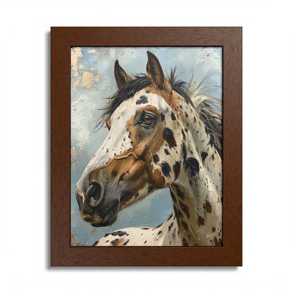 Appaloosa Horse Framed Poster - Rustic Equestrian Wall Art