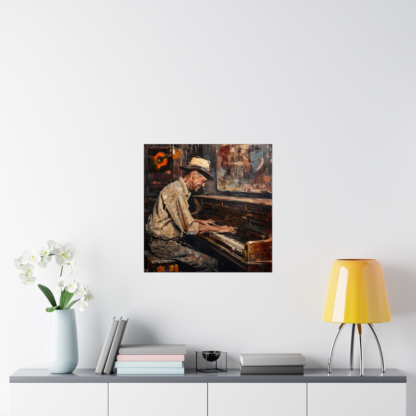 Matte Vertical Posters - Honky Tonk Piano Player