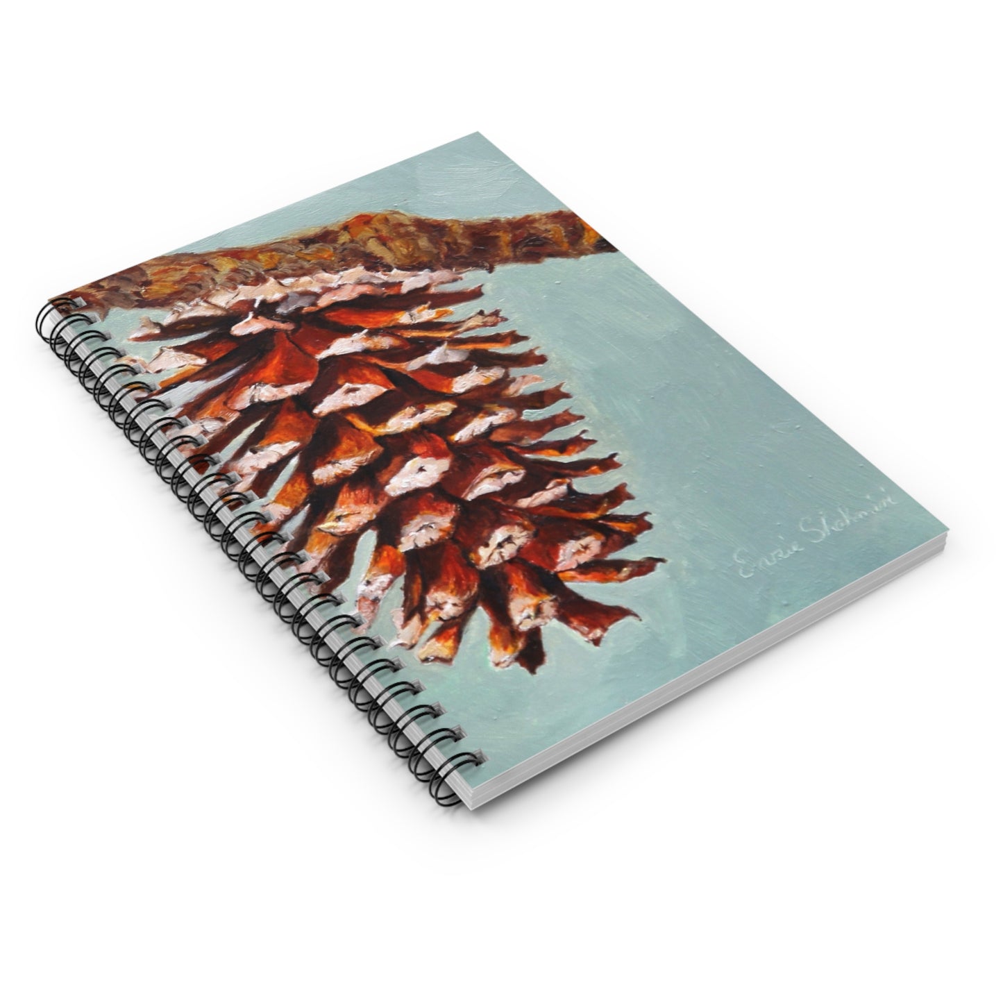 Pinecone Art Spiral Notebook — Nature-Inspired Ruled Journal
