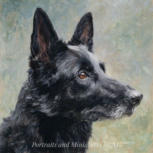 Alsatian Profile Hand Painted Digital Portrait Commission