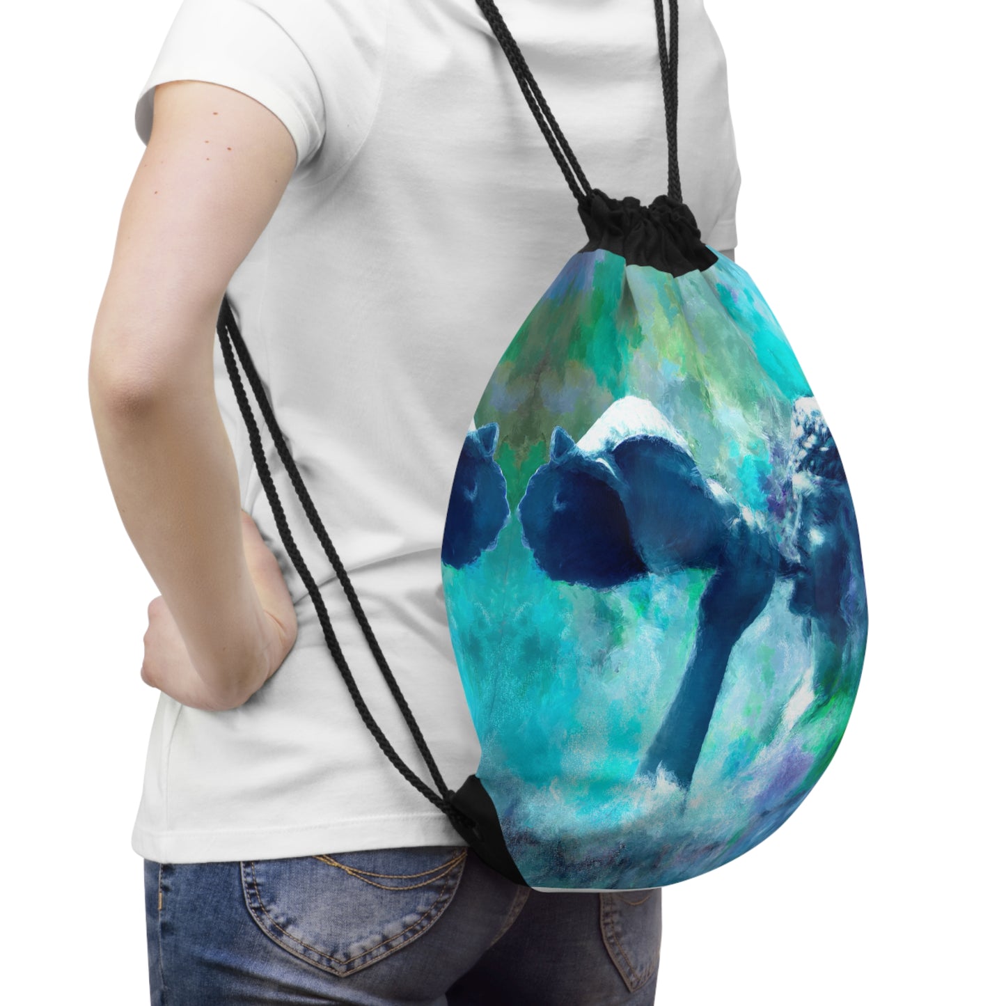 Bohemian Mermaid Drawstring Bag - Eco-Friendly Backpack for Yoga, Gym, Beach, Travel, Festivals | Perfect Gift for Nature Lovers