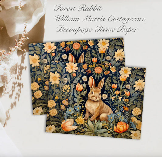 Forest-Rabbit-William-Morris-Cottagecore-Decoupage-Tissue-Paper