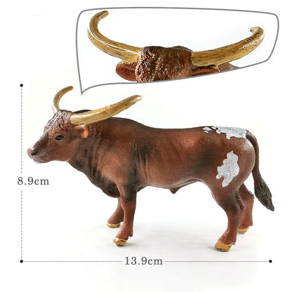 1:12 Scale Miniature Farm Cattle Figurine | Unpainted PVC Bull & Cow Model for Dioramas