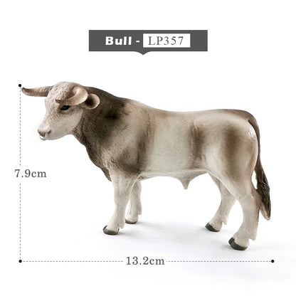 1:12 Scale Miniature Farm Cattle Figurine | Unpainted PVC Bull & Cow Model for Dioramas