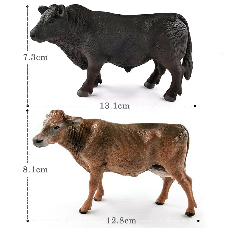 1:12 Scale Miniature Farm Cattle Figurine | Unpainted PVC Bull & Cow Model for Dioramas