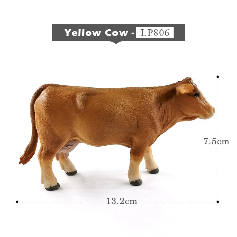 1:12 Scale Miniature Farm Cattle Figurine | Unpainted PVC Bull & Cow Model for Dioramas