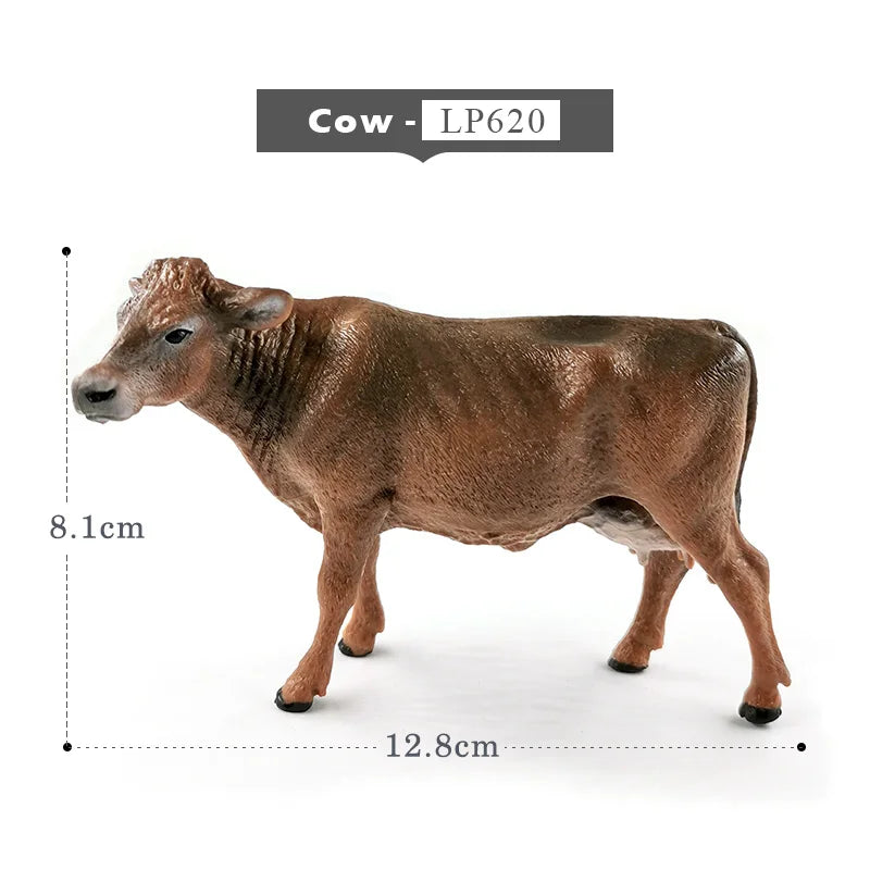 1:12 Scale Miniature Farm Cattle Figurine | Unpainted PVC Bull & Cow Model for Dioramas