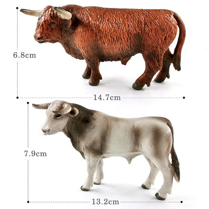 1:12 Scale Miniature Farm Cattle Figurine | Unpainted PVC Bull & Cow Model for Dioramas