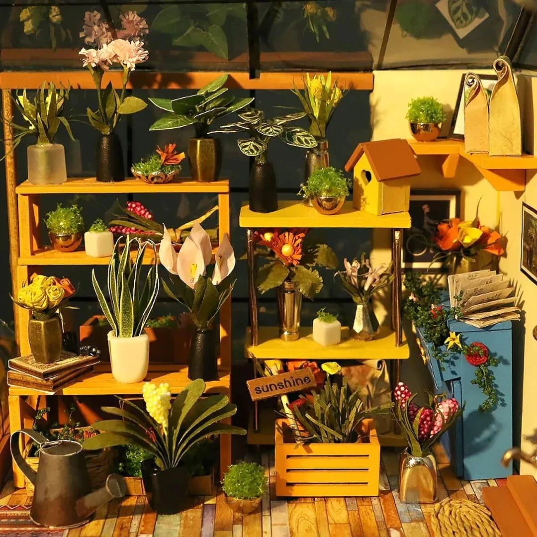 Miniature DIY Kit - Greenhouse Flower Shop Interior Detail