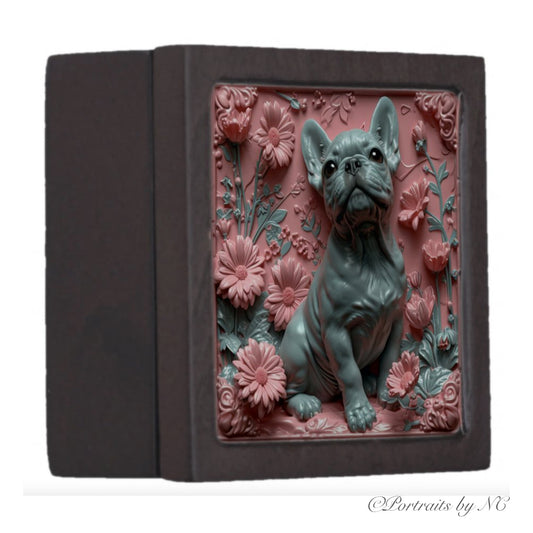 Magnetic box with French Bulldog side view